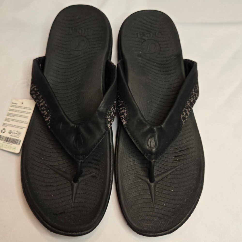 ONCAI Mens Flip Flop Open Toe Athletic Straps Orthotic Sport Sandal Sz 13 Black